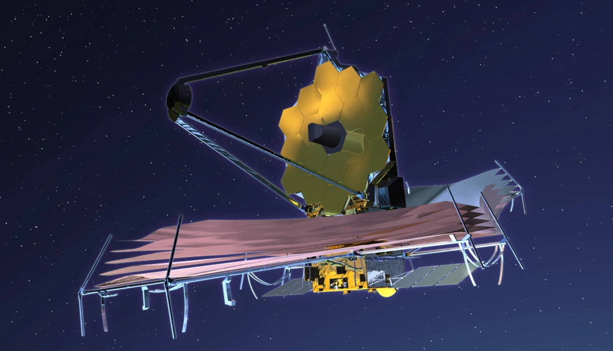 Il render del James Webb Space Telescope.