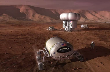 Illustrazione di una colonia umana su Marte