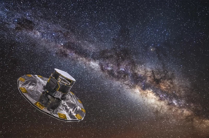 Il render dell'osservatorio spaziale Gaia che ha mappato le stelle della Via Lattea