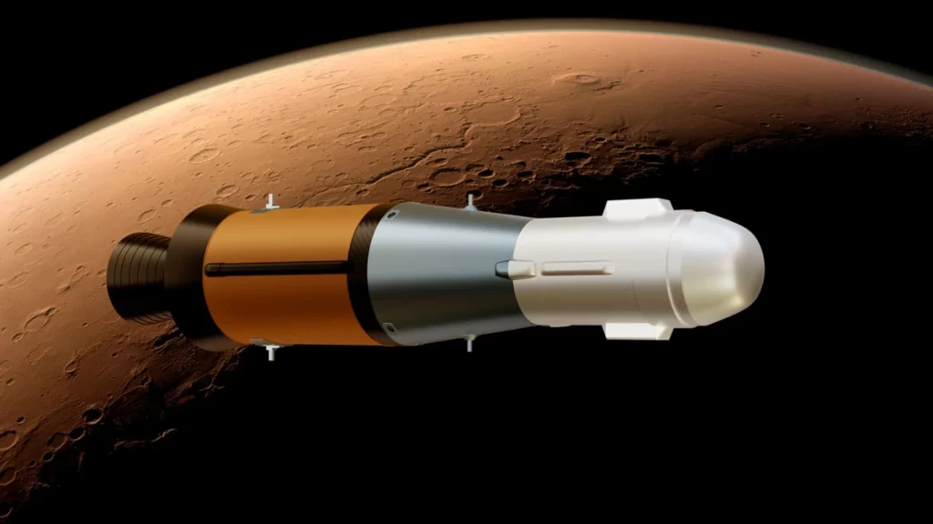 Il Mars Ascent Vehicle sarebbe il primo razzo mai lanciato dalla superficie di Marte, trasporterà in orbita il contenitore dei campioni marziana raccolti nel tempo da Perseverance. 