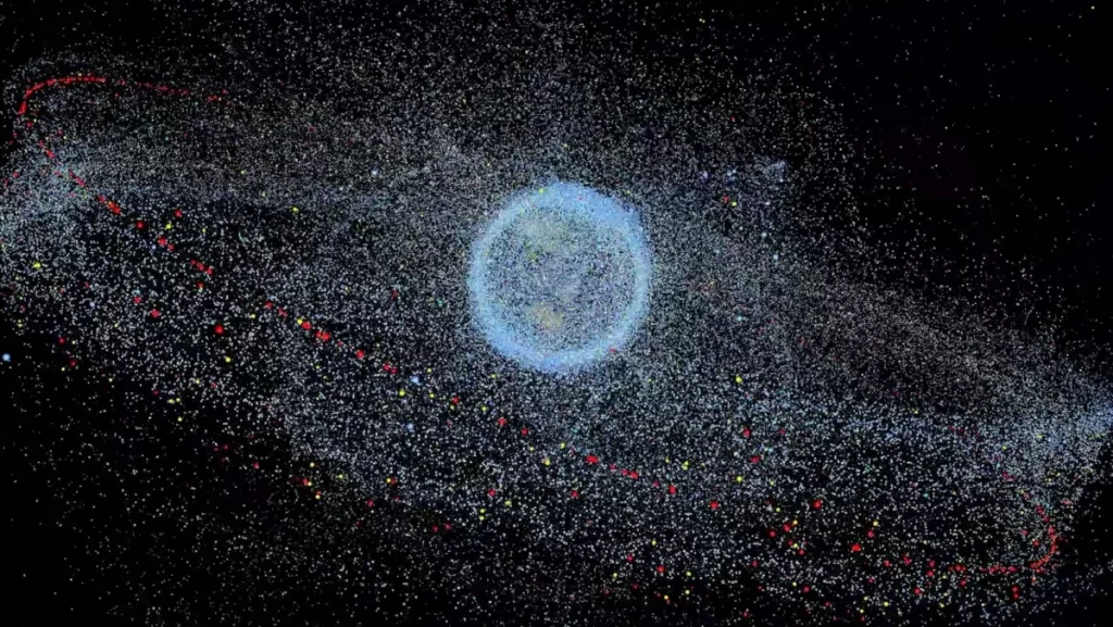 La distribuzione dei 'space debris' o 'space junk' attorno alla Terra.