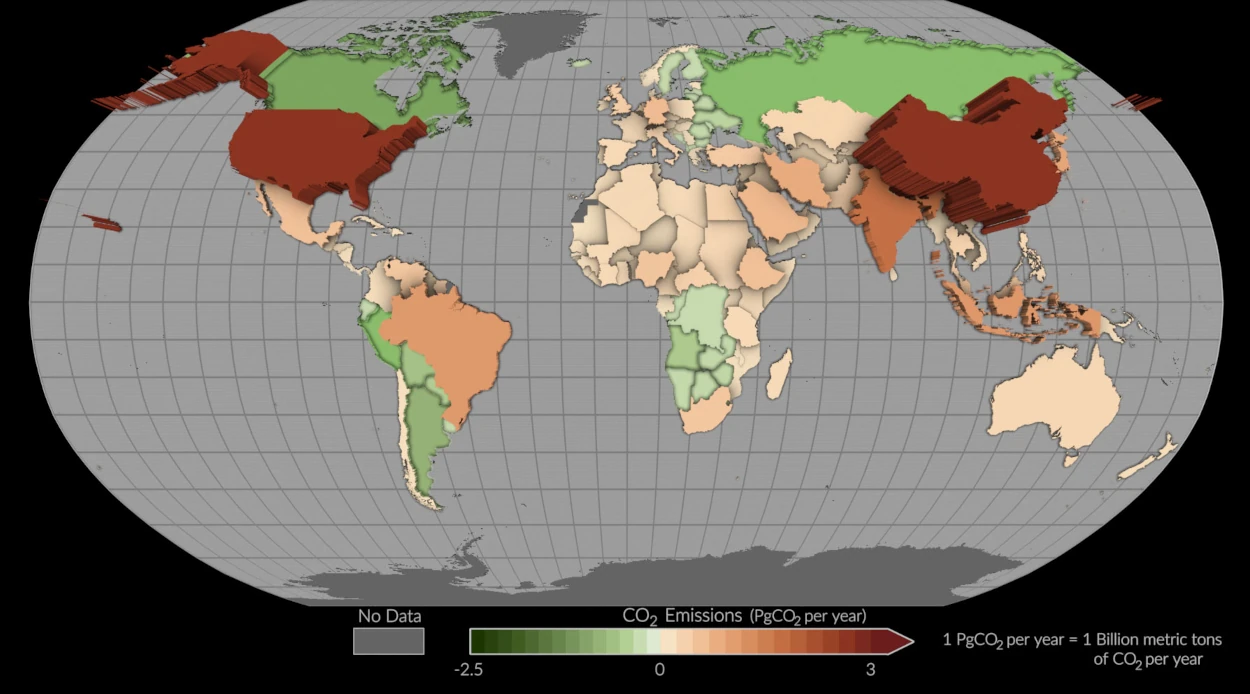 Le satellite NASA mesure les émissions mondiales de dioxyde de carbone et les retraits, le gaz à effet de serre qui impacte le climat mondial