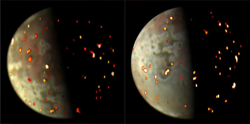 Vulcani attivi sulla superficie di Io